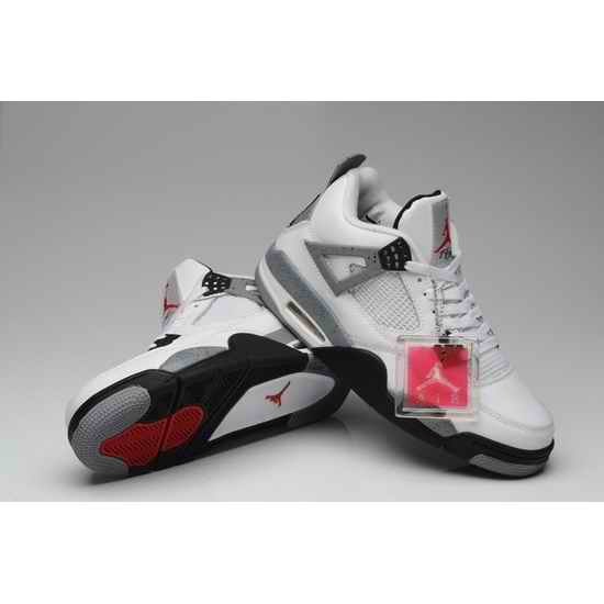 Air Jordan 4 Men Shoes White Gray Black